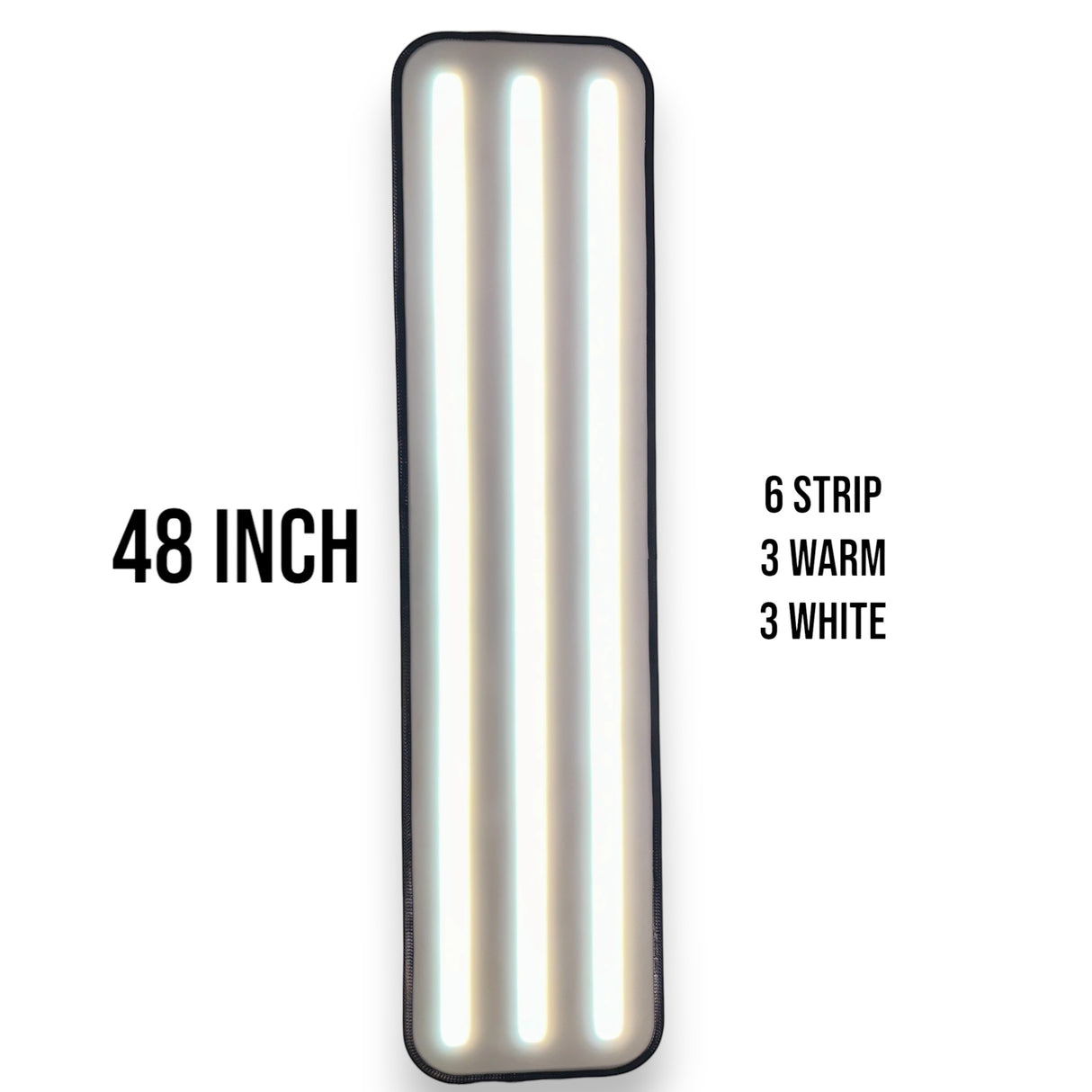 Anson PDR 48 inch X-Factor PDR light with 6 LED strips (3 warm, 3 white) and a black protective housing.
