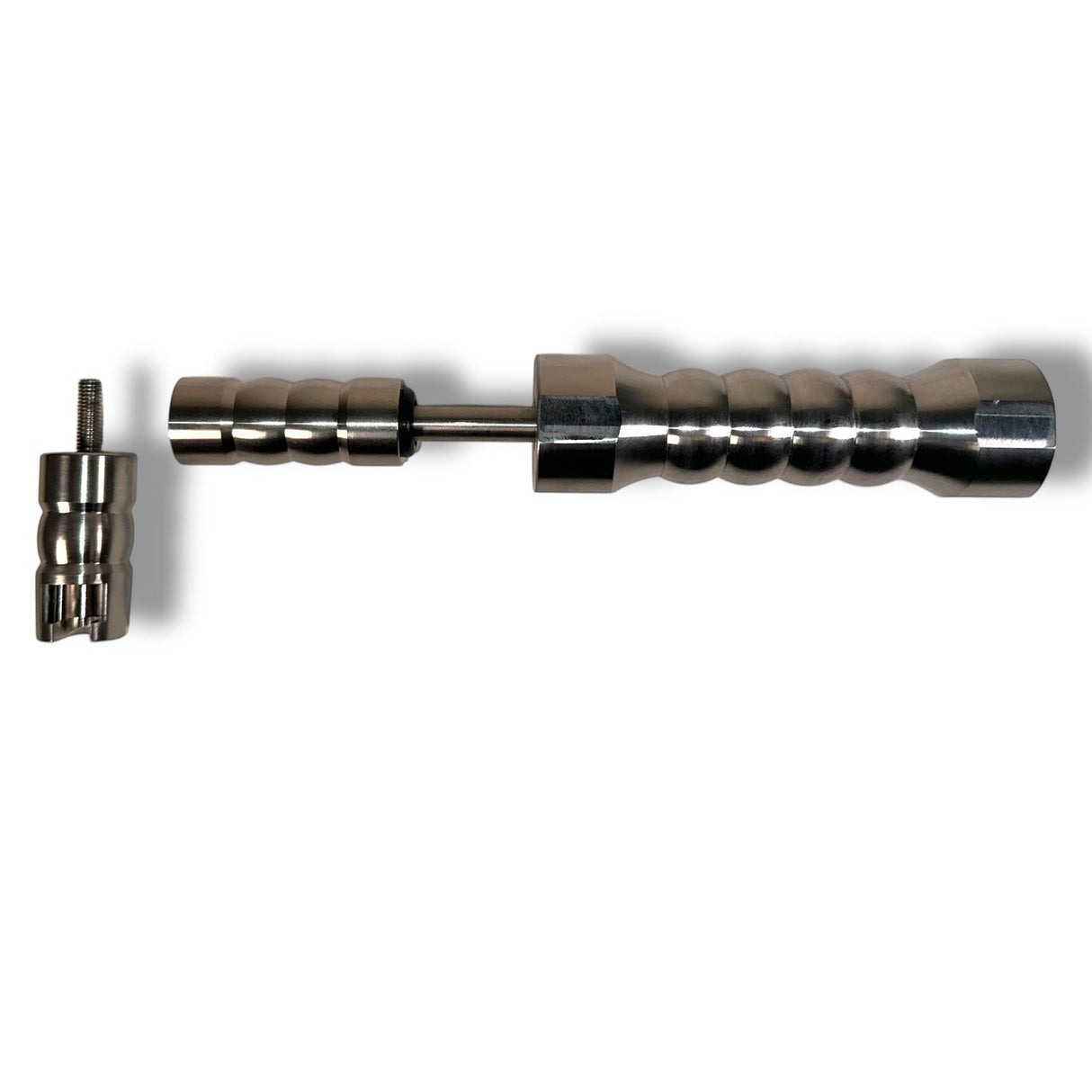 Anson PDR stainless steel slide hammer with interchangeable cold glue tabs for automotive dent repair.