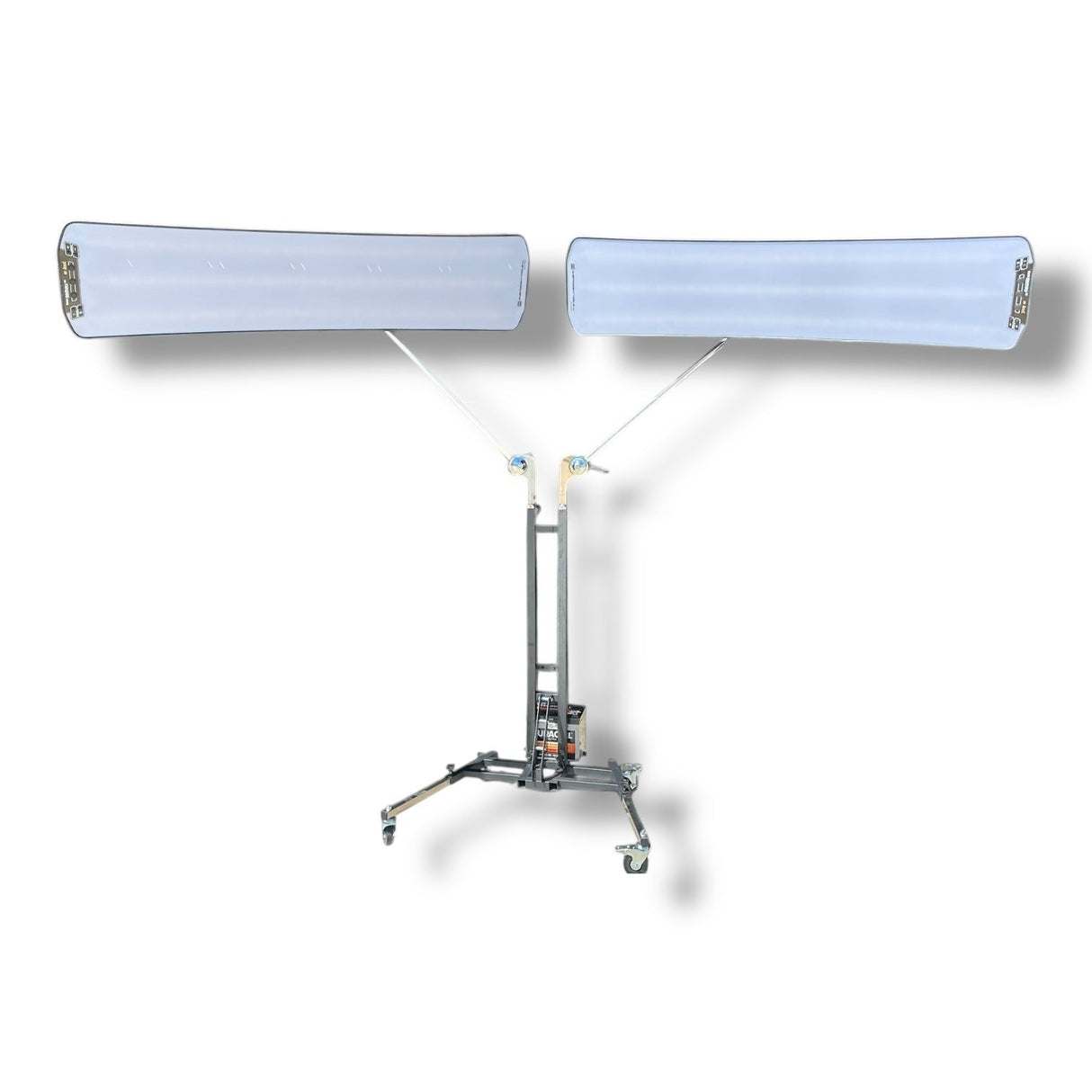 Anson PDR DNE KRAKEN Full Edition light stand with two white LED lamps for paintless dent repair, made of steel with wheels.