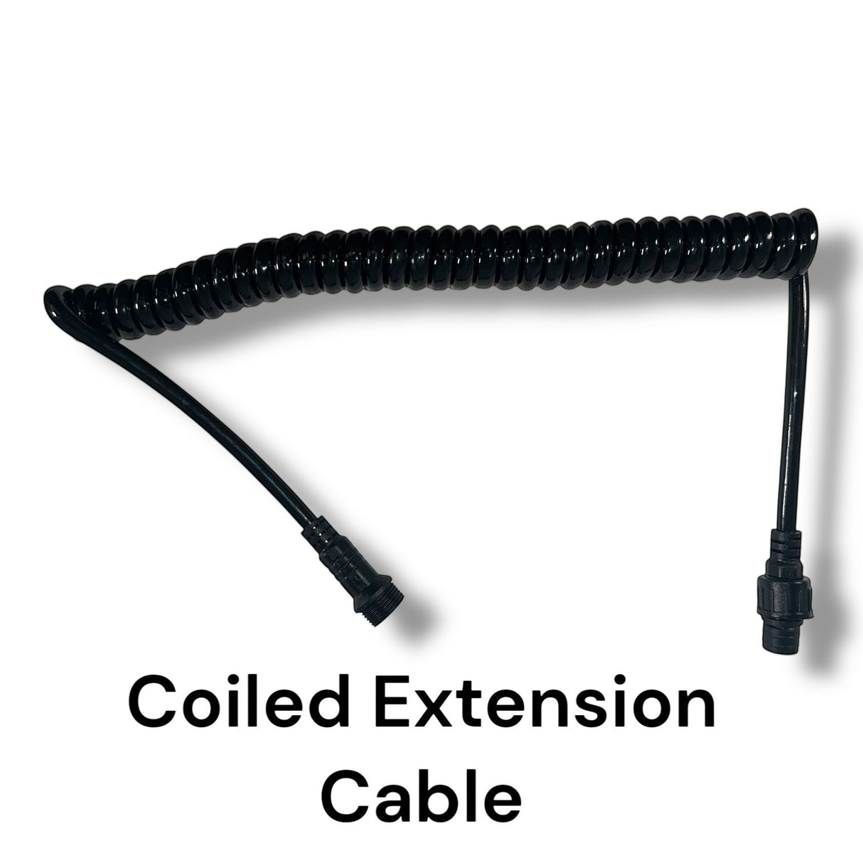 Anson PDR Elimadent black coiled extension cable with quick connect system for hail lights.