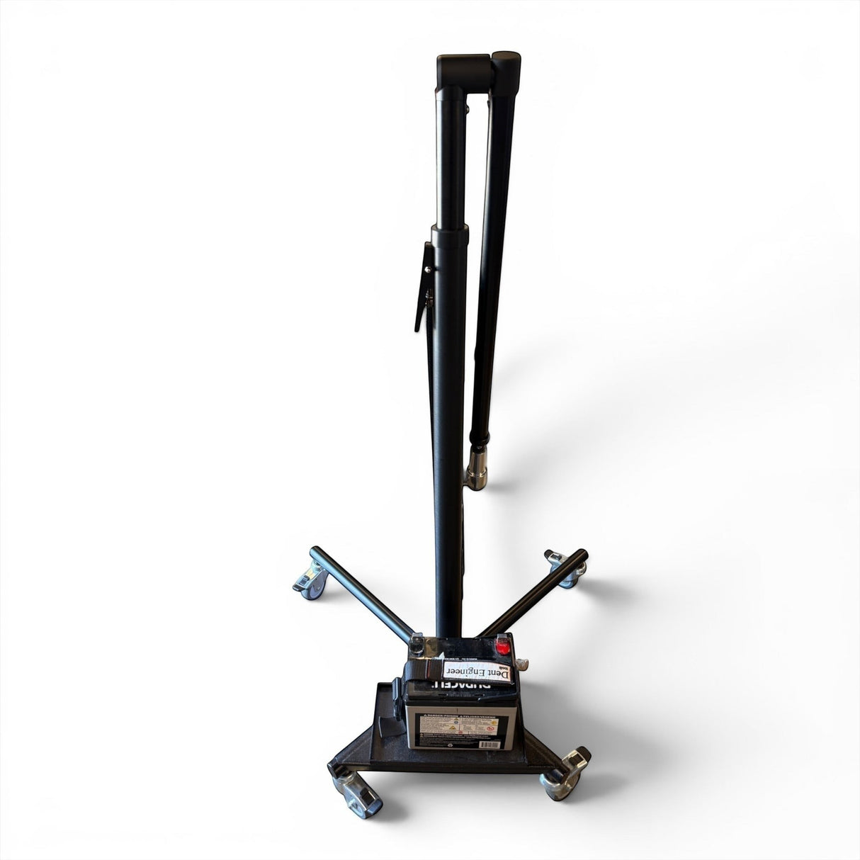 Anson PDR BLE Light Stand with black aluminum frame, adjustable boom, and heavy-duty locking wheels for PDR lighting.