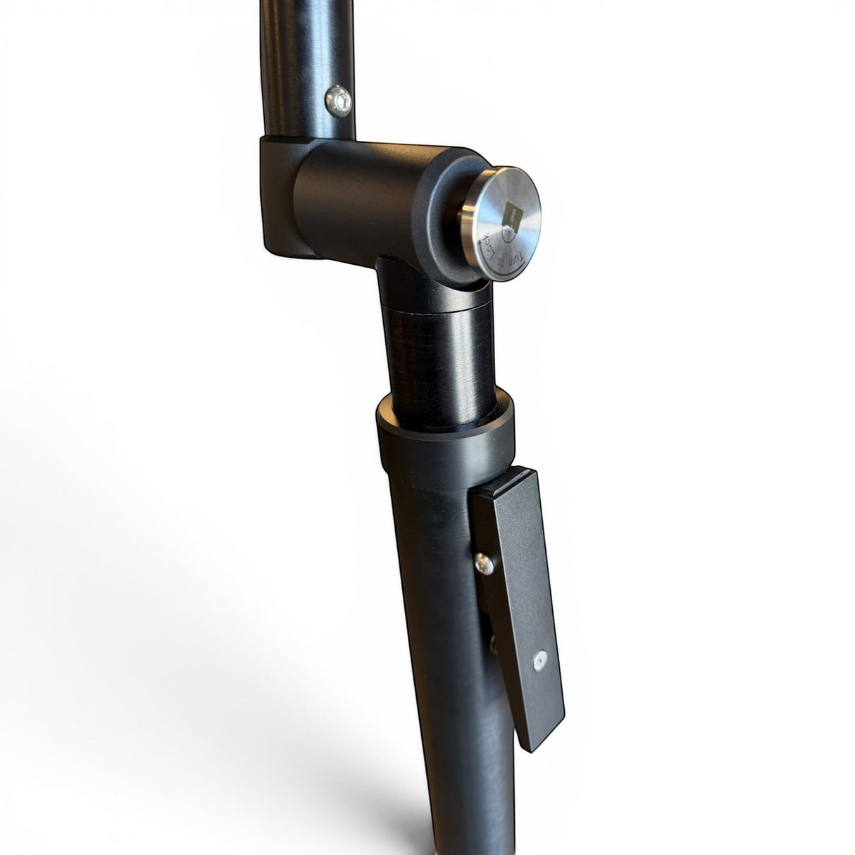 Anson PDR BLE Light Stand featuring a black aluminum adjustable post with a secure locking joint and handle.