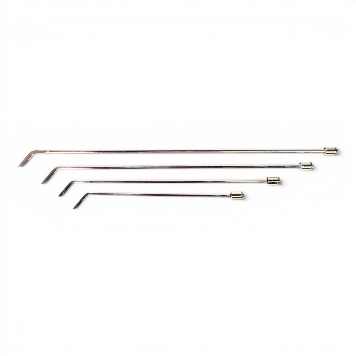 Anson PDR TEQUILA TOOLS CABALLERO 1 HUB SET, a set of 4 metal PDR rods with single pick blade tips and single bends.