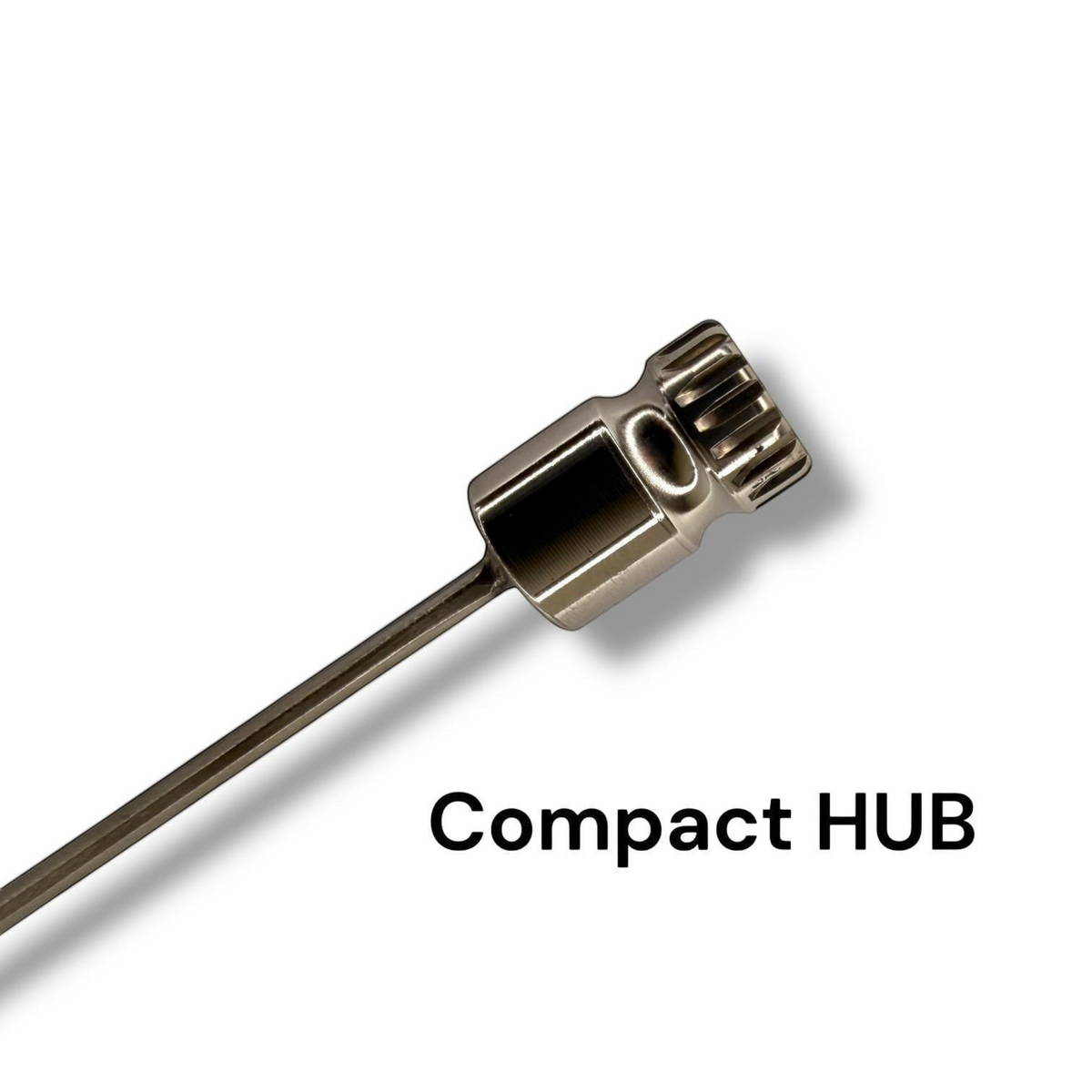 Anson PDR stainless steel Compact HUB Door Lord tool featuring a shaved rod design and interchangeable tip attachment.