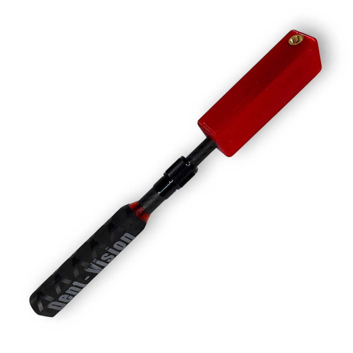 Anson PDR Dent Vision Dent Zapper Paddle EXT in red with a carbon fiber handle for automotive dent repair.
