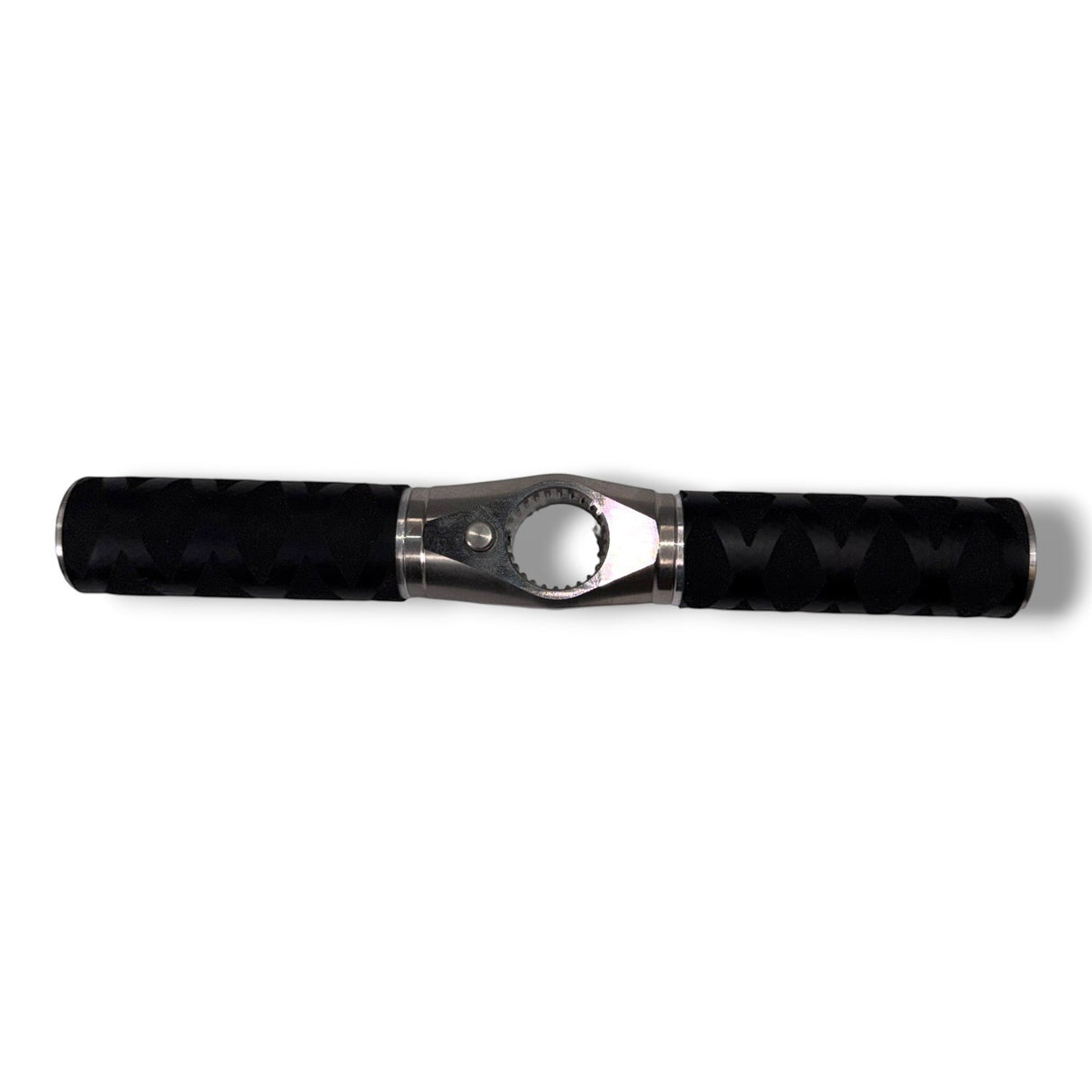 Anson PDR double shot sharp hub set with tactical T-handle, stainless steel, black grips.