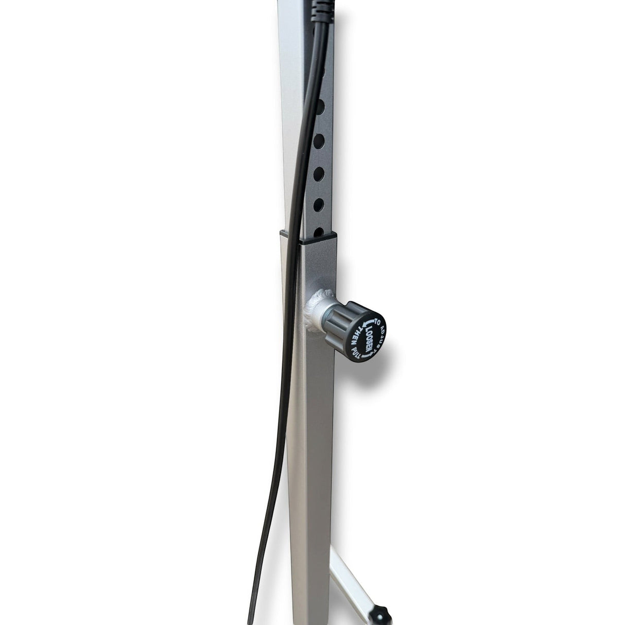 Anson PDR Econo Light Stand with adjustable height and locking knob. Silver aluminum construction.