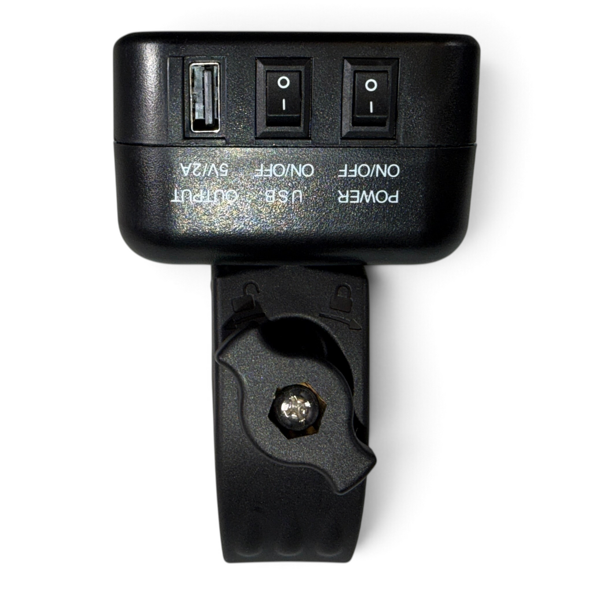 Anson PDR Elimadent BOB hail stand battery mount with USB port, power switches, and quick clamp for PDR LED lights.