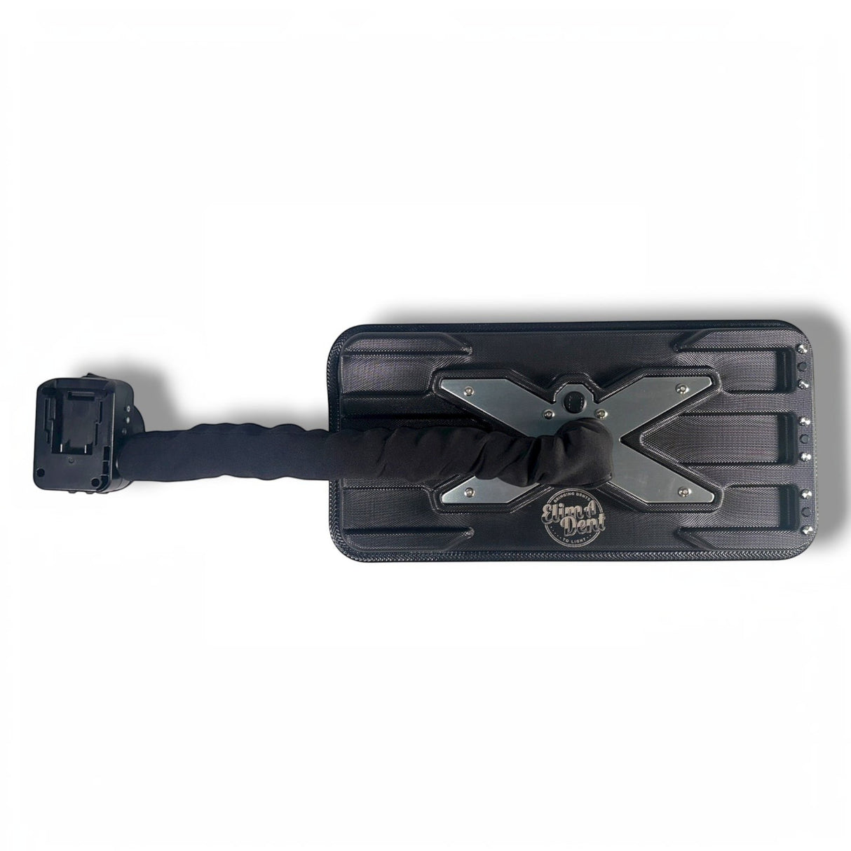 Anson PDR Elimadent X-Factor Mini 14" PDR light with black ridged housing and silver X-shaped accent.