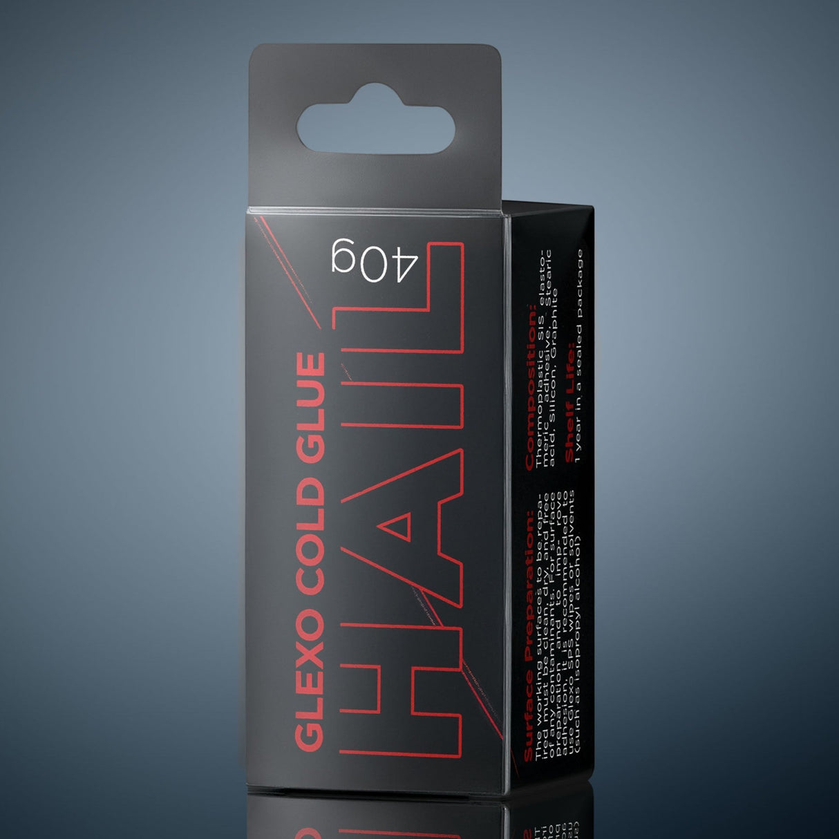 Anson PDR Glexo Cold Glue Hail Edition 40g box for professional paintless dent repair on a grey background.
