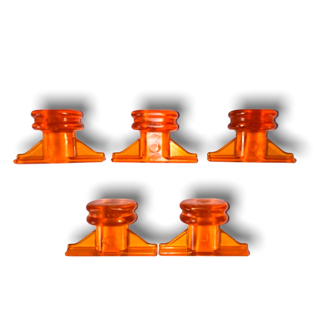 Anson PDR Dead Dent Lean & Mean orange plastic crease glue tabs for paintless dent repair, 5-pack.