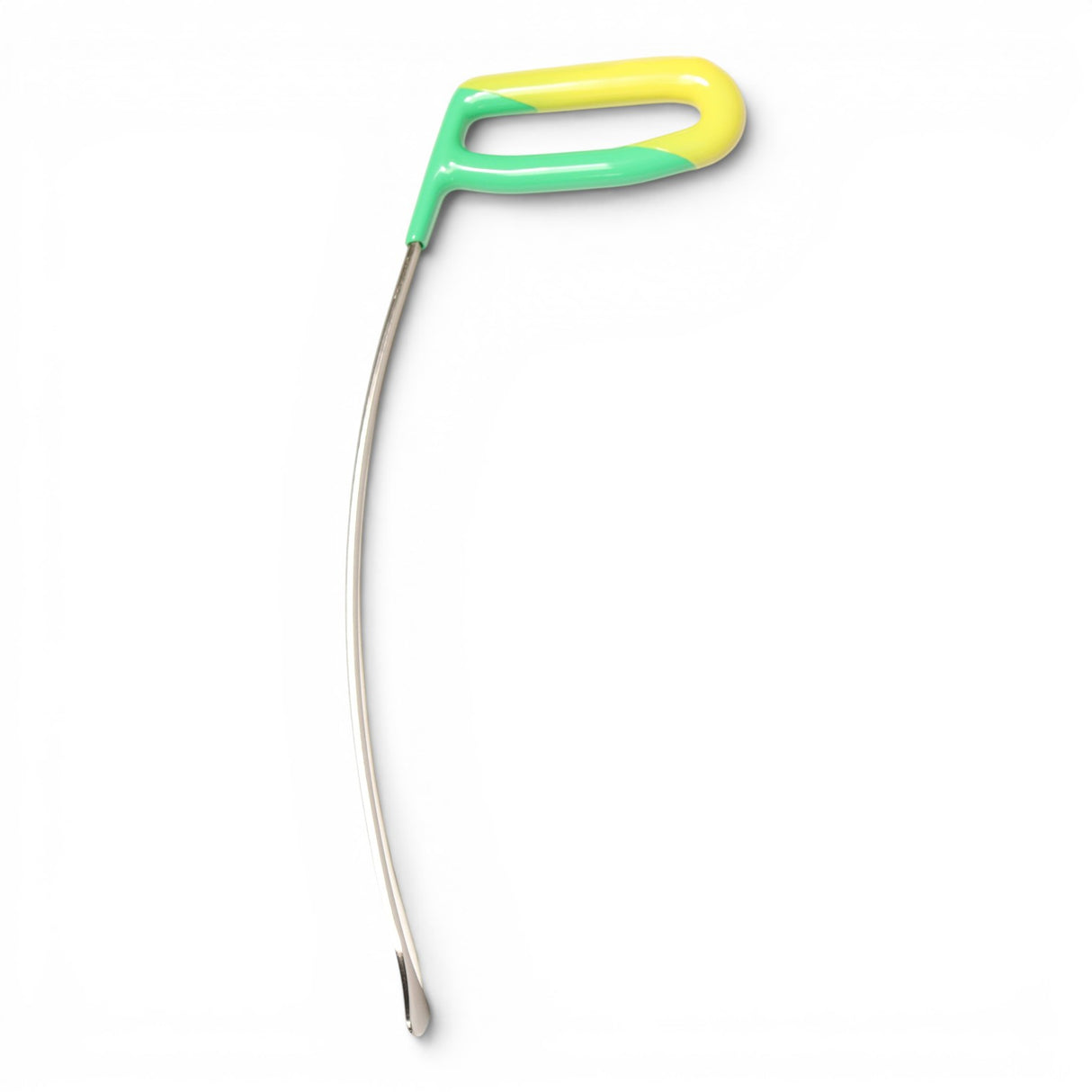 Anson PDR Tequila Rattlesnake 1 1/4" tail PDR tool with yellow and green handle and curved metal shaft.