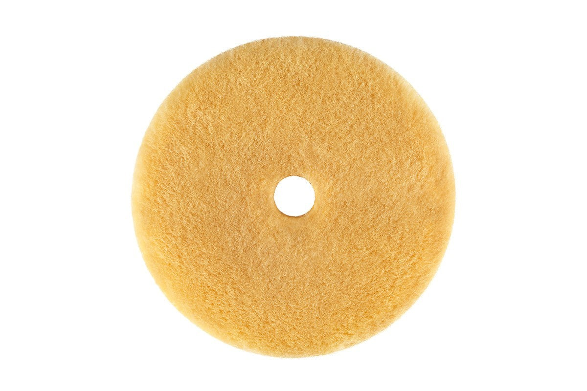 Anson PDR Rupes D-A medium wool polishing pad with yellow foam backing for dual action tools and defect removal.