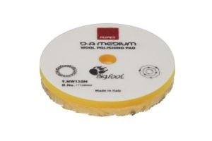 Anson PDR Rupes D-A Medium wool polishing pad with yellow foam backing for dual action car paint correction