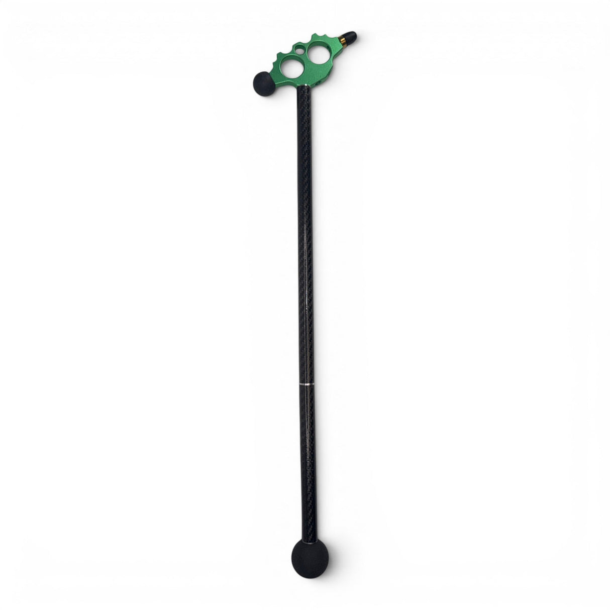 Anson PDR Tactical Blending Hammer with a green anodized aluminum head, carbon fiber handle, and rubber tips.