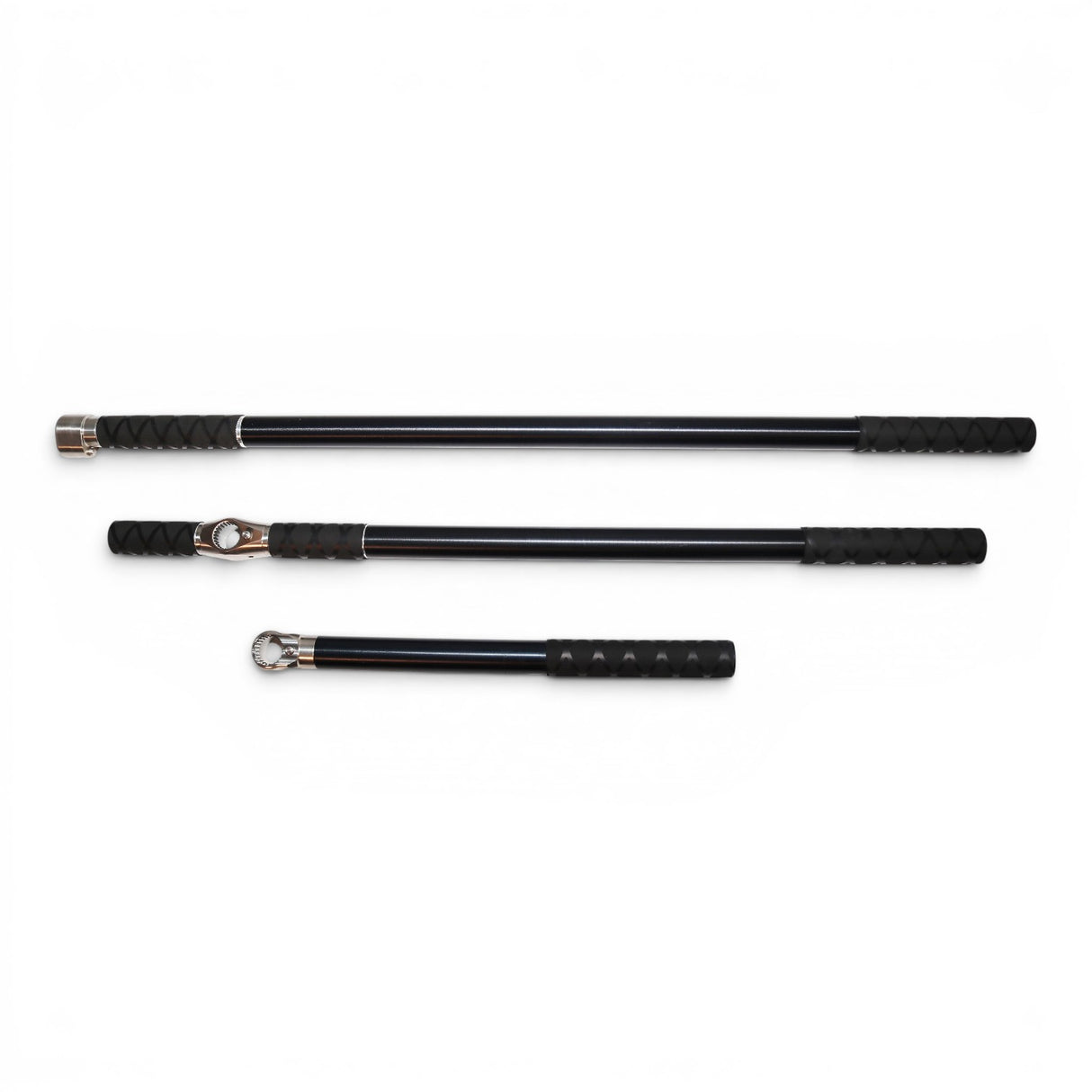 Anson PDR black anodized tactical extension handles with X grip, available in 12", 18", and 24" lengths.