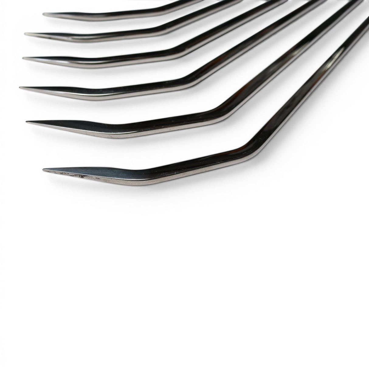 Anson PDR stainless steel double shot sharp hub PDR tools with tactical T-handles and sharp tips.