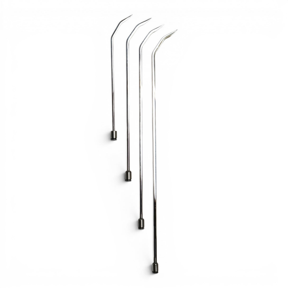 Anson PDR stainless steel double shot sharp hub set with shaved shafts and double bends.
