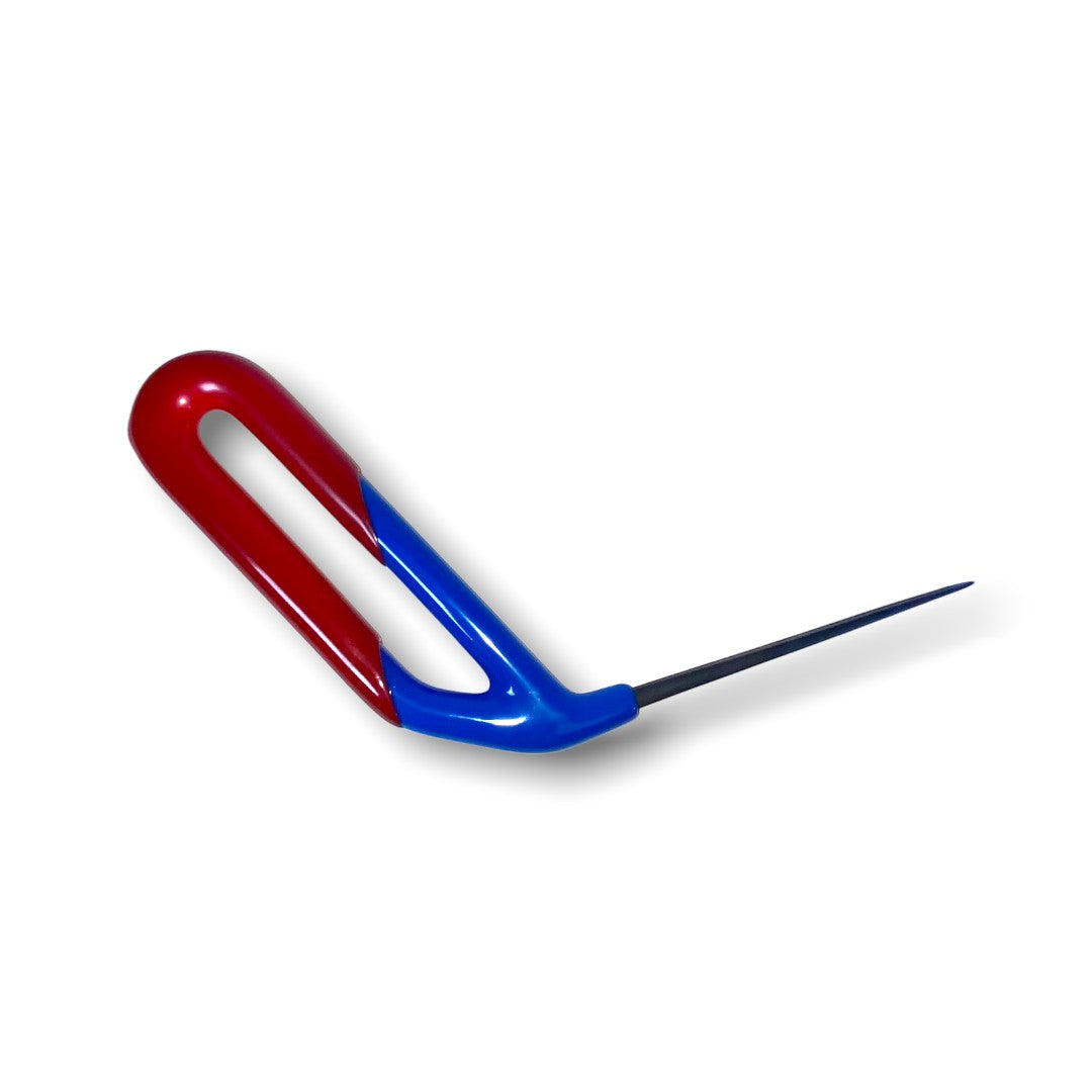 Anson PDR Tequila FvD 4 inch hand tool with red and blue handle and sharp diamond tip.