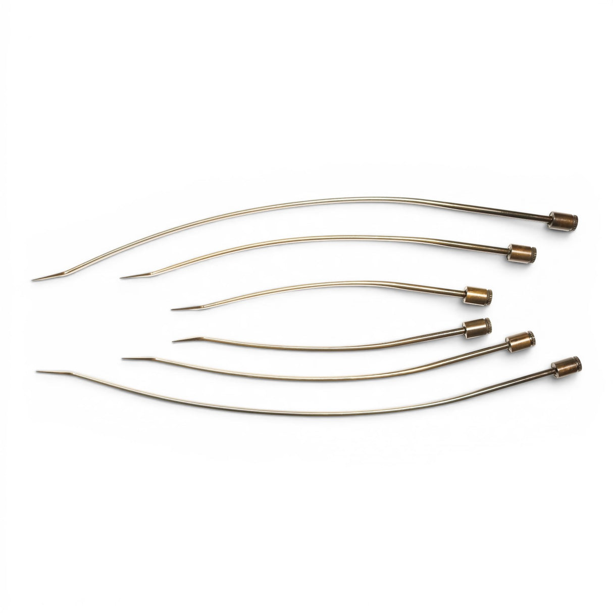 Anson PDR Tequila Indexing Hub Arched Hand Tool 3/8" Hub Set, set of 6 metal tools with varying curves and pointed tips.