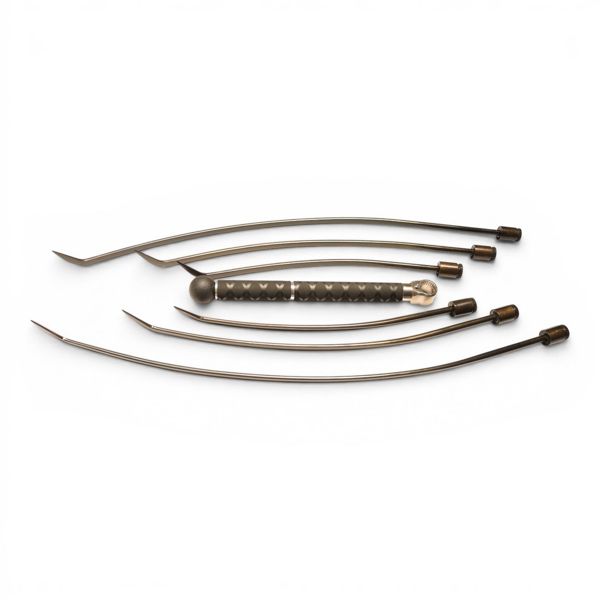 Anson PDR Tequila Indexing Hub Arched Hand Tool 3/8" set with Guerilla Handle and multiple arched metal rods.