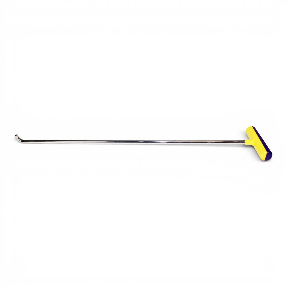 Anson PDR Tequila single bend stainless steel rod with interchangeable tip and yellow/purple fixed handle.