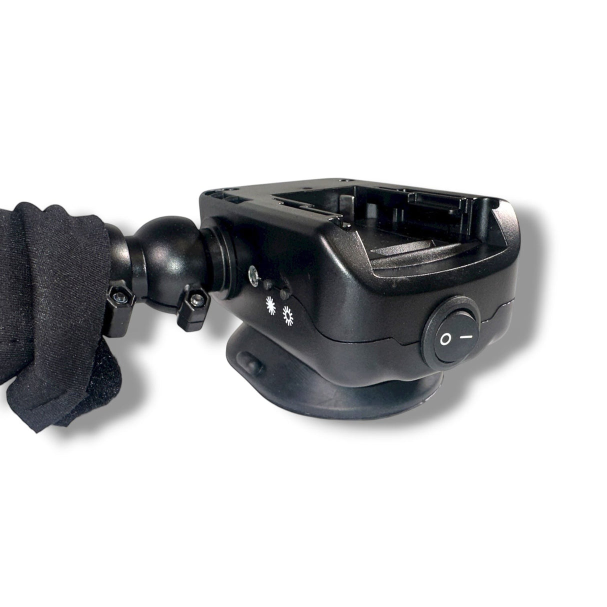 Anson PDR X-Factor Mini PDR light with a black ridged housing, suction cup base, and on/off switch.