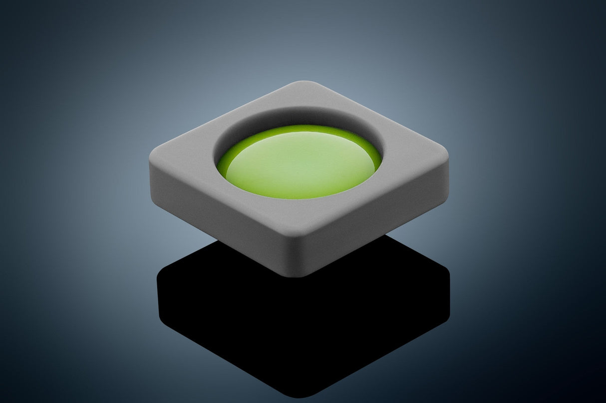 Anson PDR Glexo Diablo Cold Glue in a grey silicone mold, bright green compound, for paintless dent repair.