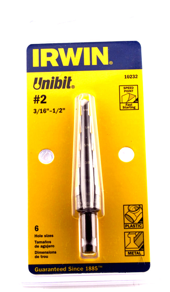 #2 Unibit Step Drills 3/16"-1/2" Step Drill Bit