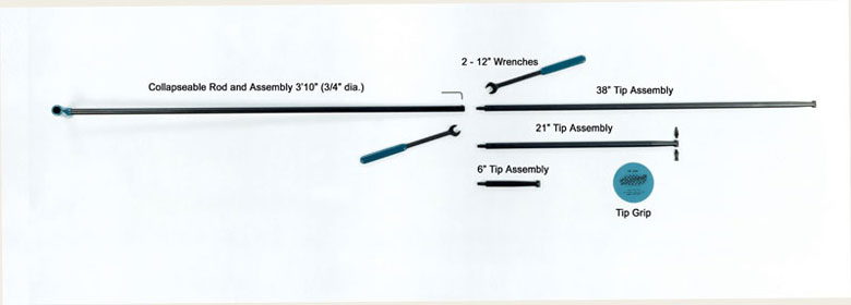 8 pc Collapsible PDR Rod Set