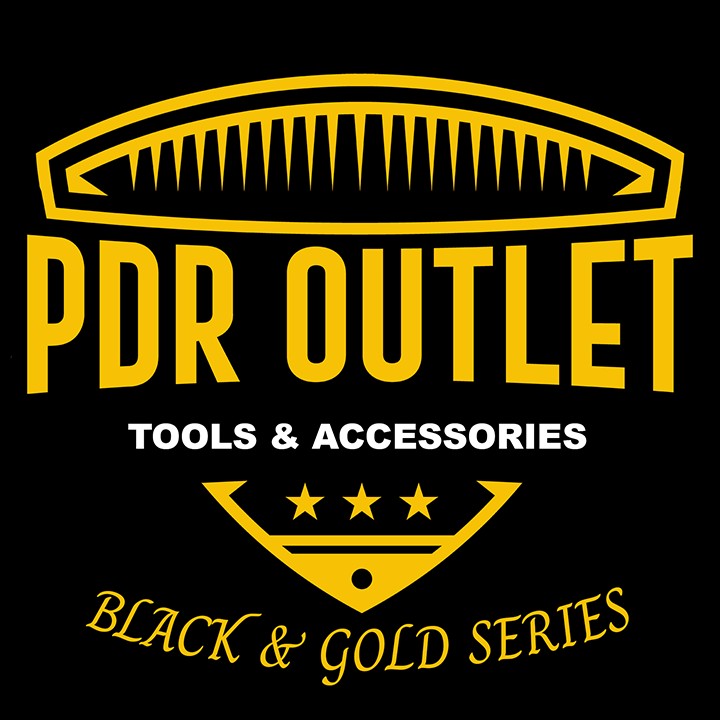 PDR Outlet Black and Gold Series cold glue tabs for PDR tools and accessories. Stainless steel with gold plating.