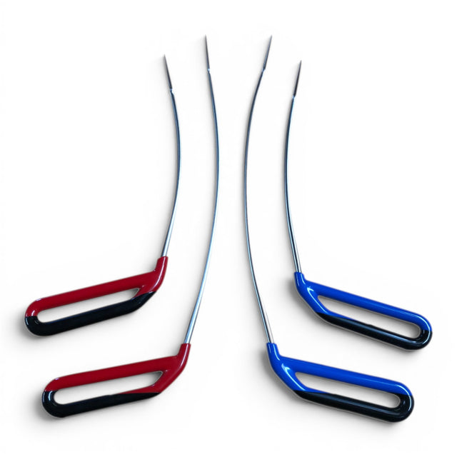 Anson PDR 4-piece set of 1/4 inch spring steel PDR tools with red and blue handles.
