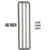 Anson PDR 48 inch X-Factor PDR light with 6 LED strips (3 warm, 3 white) and a black protective housing.