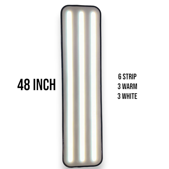 Anson PDR 48 inch X-Factor PDR light with 6 LED strips (3 warm, 3 white) and a black protective housing.