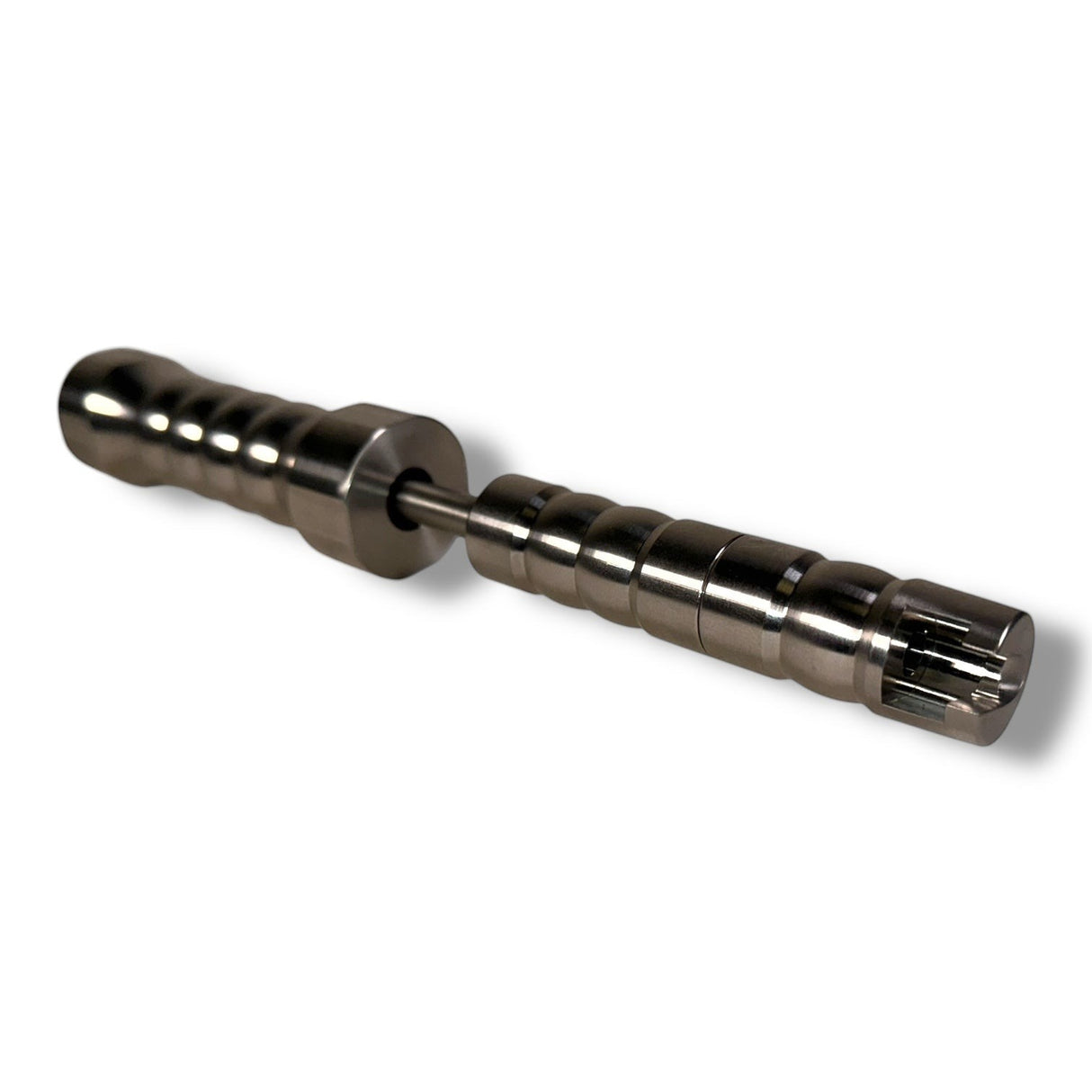 Anson PDR stainless steel slide hammer for cold glue dent removal, with ribbed handle and interchangeable tabs.