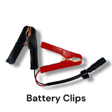 Anson PDR Elimadent light cord kit with red and black battery clips, male adapter, and alligator clips.