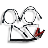 Anson PDR Elimadent light cord kit with coiled and straight cables, male adapter, and alligator clips.