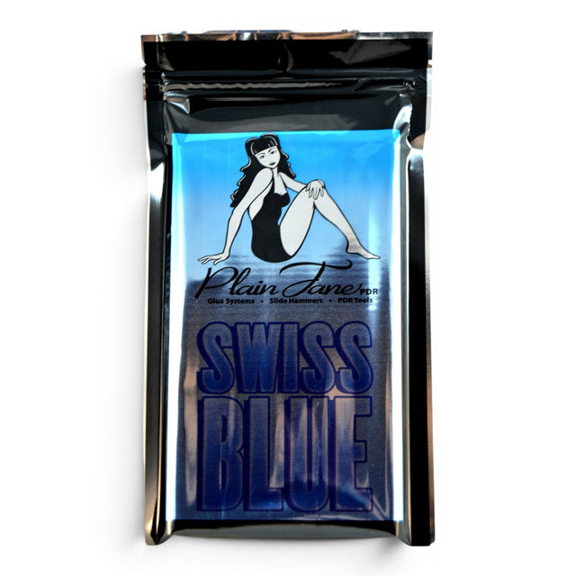 Anson PDR Plain Jane Swiss Blue PDR glue for cool weather dent removal. Features a pin-up girl graphic.
