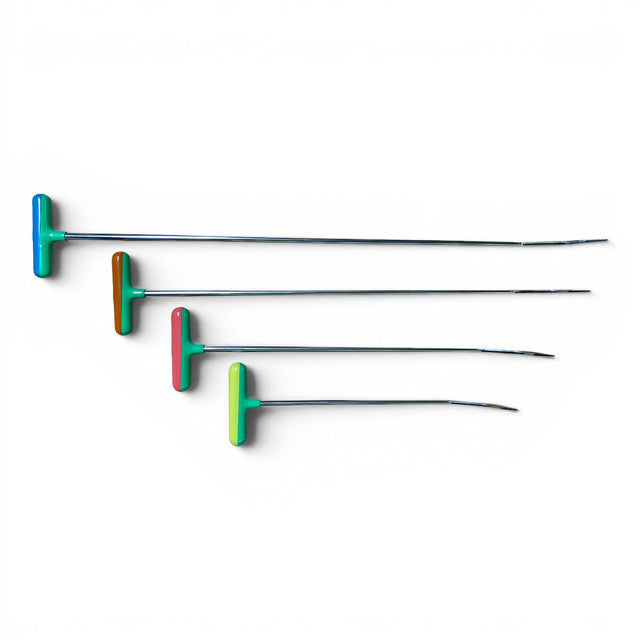 Anson PDR Tequila Tools Double Shot Fixed Handle PDR rods with blue, brown, pink, and green T-handles.