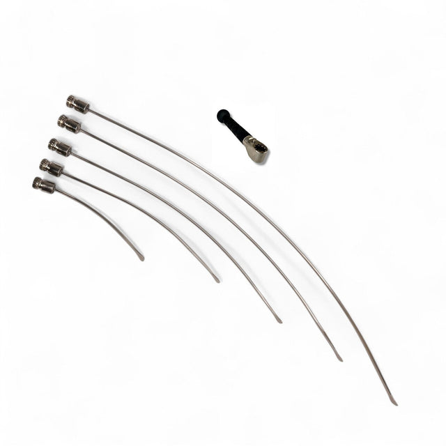 Anson PDR Tequila Rattlesnake 3/4" tail PDR tool set with compact handle. Includes five metal rods of varying lengths and one black handle.