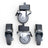 WQ Packout Glideator Caster Upgrade Kit with four grey rubber casters and black mounting blocks for improved stability and mobility.