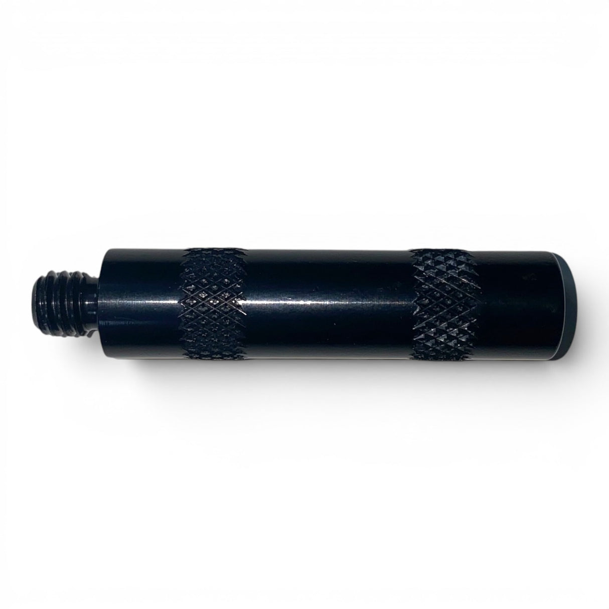 Anson PDR black aluminum 2-inch extension tip with knurled grip and threaded end.