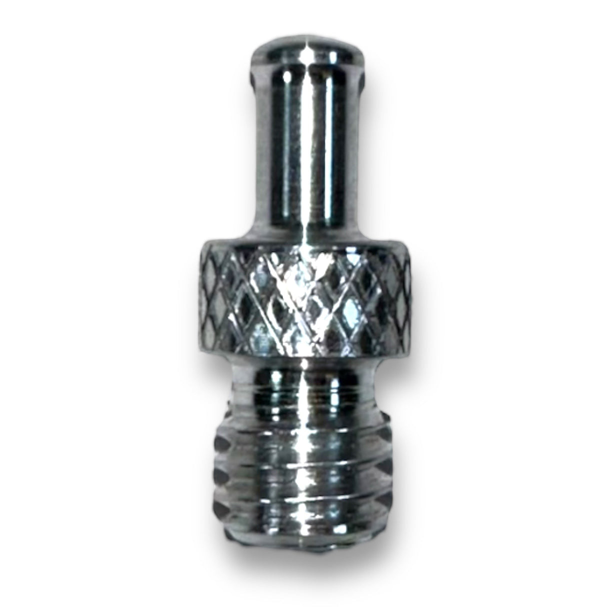 Anson PDR silver aluminum tipple tip with knurled grip and 5/16-18 thread, 3/8 inch diameter.