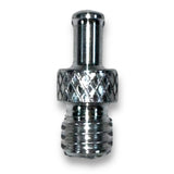 Anson PDR silver aluminum tipple tip with knurled grip and 5/16-18 thread, 3/8 inch diameter.