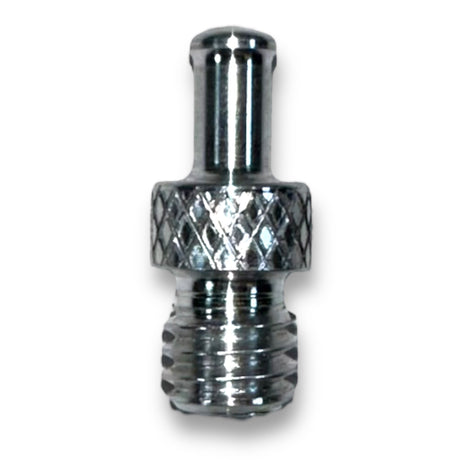 Anson PDR silver aluminum tipple tip with knurled grip and 5/16-18 thread, 3/8 inch diameter.