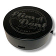 Anson PDR black circular auto cup base with Elimadent logo, USB-C charging port, and magnetic attachment.