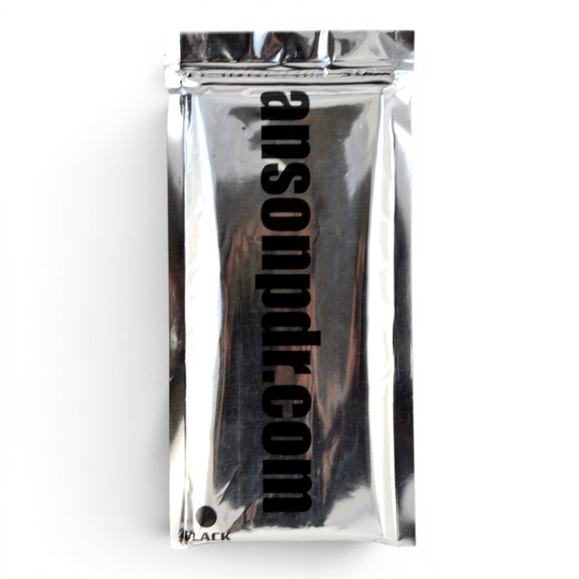 Anson PDR Black Hot PDR Glue in a silver foil pouch with black text. Superior strength and cooler weather performance.