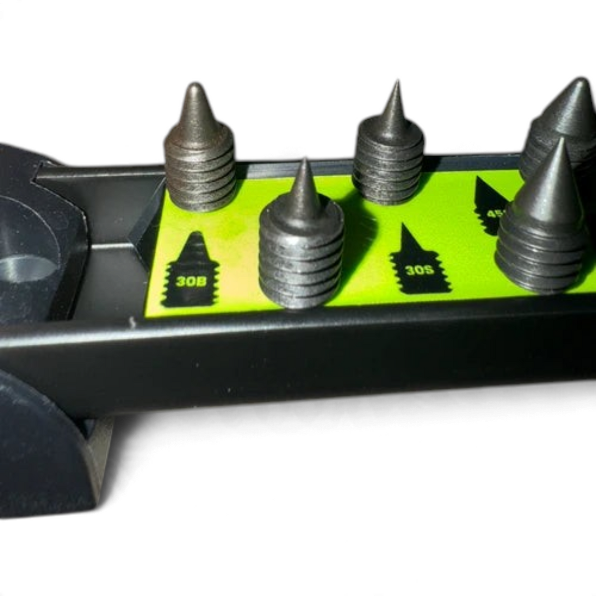 Anson PDR Black Plague micro tips set with various metal precision tips arranged on a magnetic organizer stand