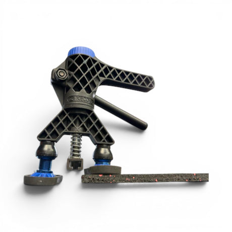 Anson PDR Black Plague Robo Legs, adjustable aluminum legs for Keco Robo Lifter, black with blue accents.