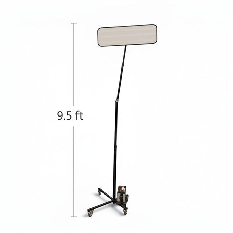 Anson PDR BLE X Light Stand with adjustable height up to 9.5 feet, black powder-coated frame, and locking casters.